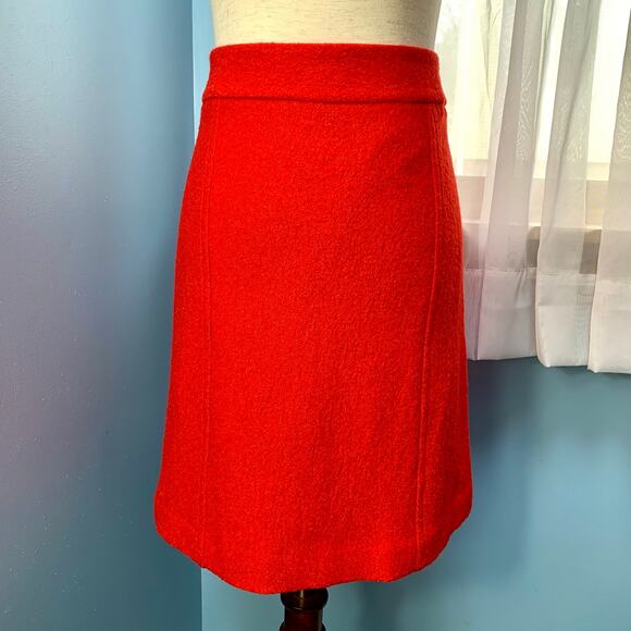 Ann Taylor Red Wool A-Line Skirt Size 4 - Picture 2 of 8